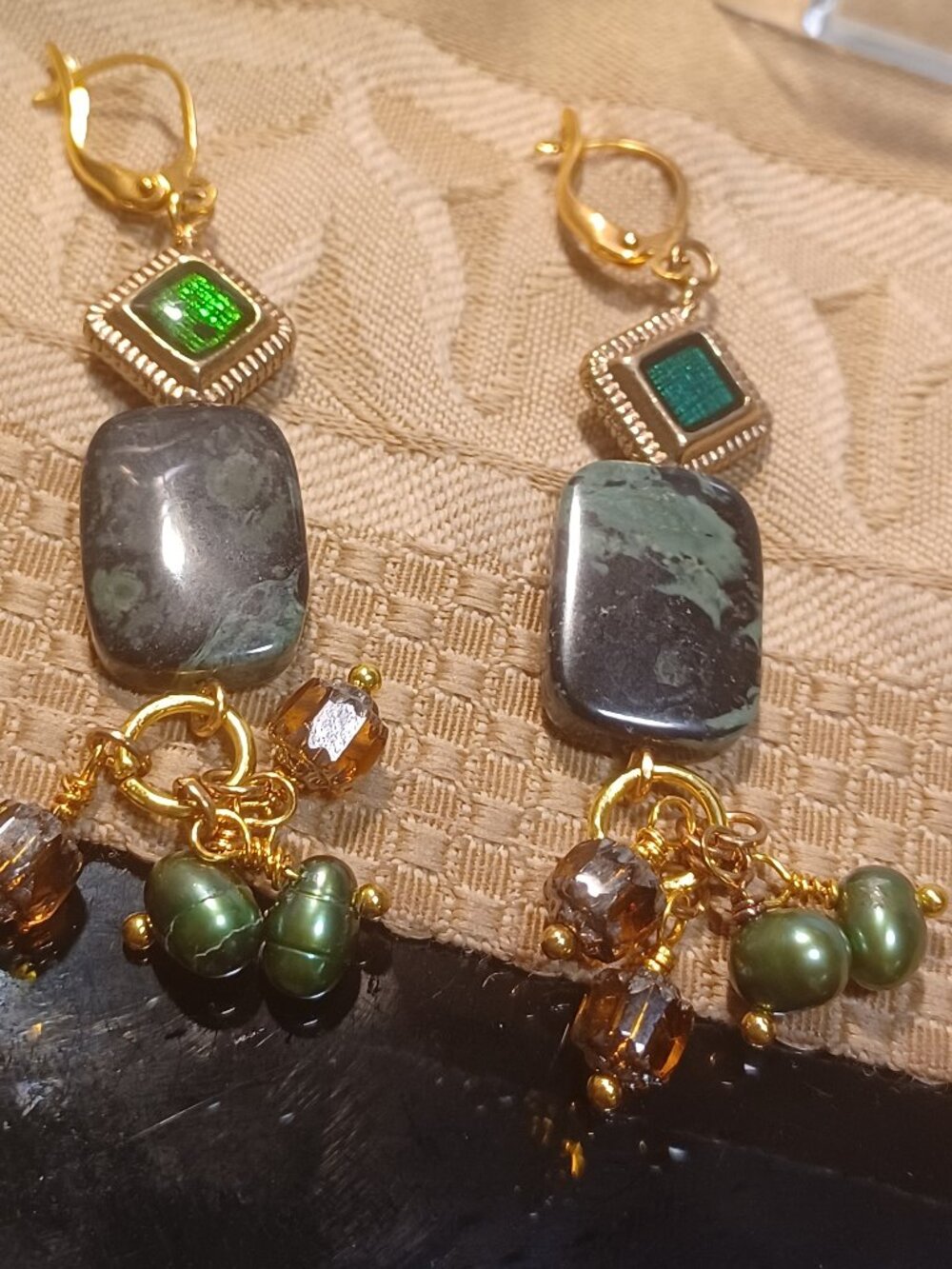 Gold & Green with Envy Earrings